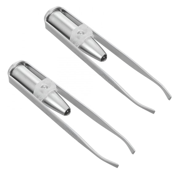 EXLEAF Lighted Stainless Steel Eyebrow Tweezers for Precision Shaping and Hair Removal Use