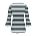 thumbnail image 5 of RXIRUCGD Blouse T-Shirt Décontractée à Manches Courtes Imprimée Mode Rayée pour Femmes, Noir, Taille : TG, 5 of 5
