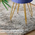 thumbnail image 5 of Fionafurn Velvet Storage Ottoman, Upholstered Pleated Round Vanity Stool, Jewel Blue, 5 of 9