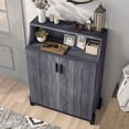 thumbnail image 6 of Sost 5-Shelf Wood Shoe Cabinet for 12 Shoes, Distressed Gray and Black Finish, 6 of 7