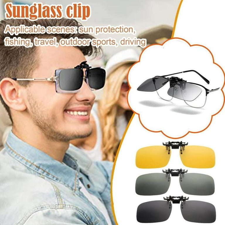 Clip On Sunglasses Men Women Near-Sighted Driving Night Vision Eyewear  UV400 Cycling Fishing Glasses Clip