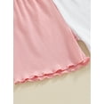 thumbnail image 6 of Bagilaanoe 2pcs Toddler Baby Girl Shorts Set Contrast Color Short Sleeve T Shirt Tops + Shorts 6M 12M 18M 24M 3T 4T Kids Casual Summer Clothes, 6 of 7