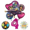 Mayflower Products Aladdin 4th Birthday Party Supplies Princess Jasmine Balloon Bouquet Decorations - Pink Number 4