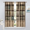 thumbnail image 4 of Bookshelf Curtains, Vintage Library with Books Window Treatments for Kids Bedroom, Wooden Wooden Antique Bookcase Drapes 2 Panel Sets,42x63 Inch, Style-3, 4 of 6