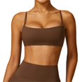 thumbnail image 1 of Sujetador deportivo con cuello cuadrado for mujer, tirantes finos, camisola acolchada, Yoga, espalda cuadrada inalámbrica, sujetador de entrenamiento, Top corto, 1 of 6