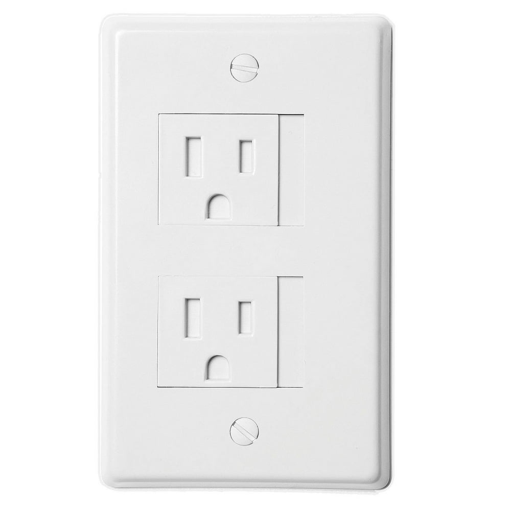 Safe Plate Electrical Outlet Covers Decora, White (2 Screws) (3Pack