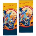 thumbnail image 1 of wonima44 Turamurra Rhino Hand Towels - 2 Pack, 14.5" X 28", Soft Microfiber Polyester Bath Towel Set with Animal Rhino, for Bathroom Kitchen Spa Hotel Decor Gifts for Women, 1 of 1