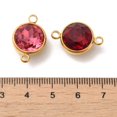 thumbnail image 3 of Ion Plating(IP) Golden Plated 304 Stainless Steel Connector Charms with Glass Rhinestone Flat Round Links Mixed Color 21x14x8mm Hole: 2mm, 3 of 3