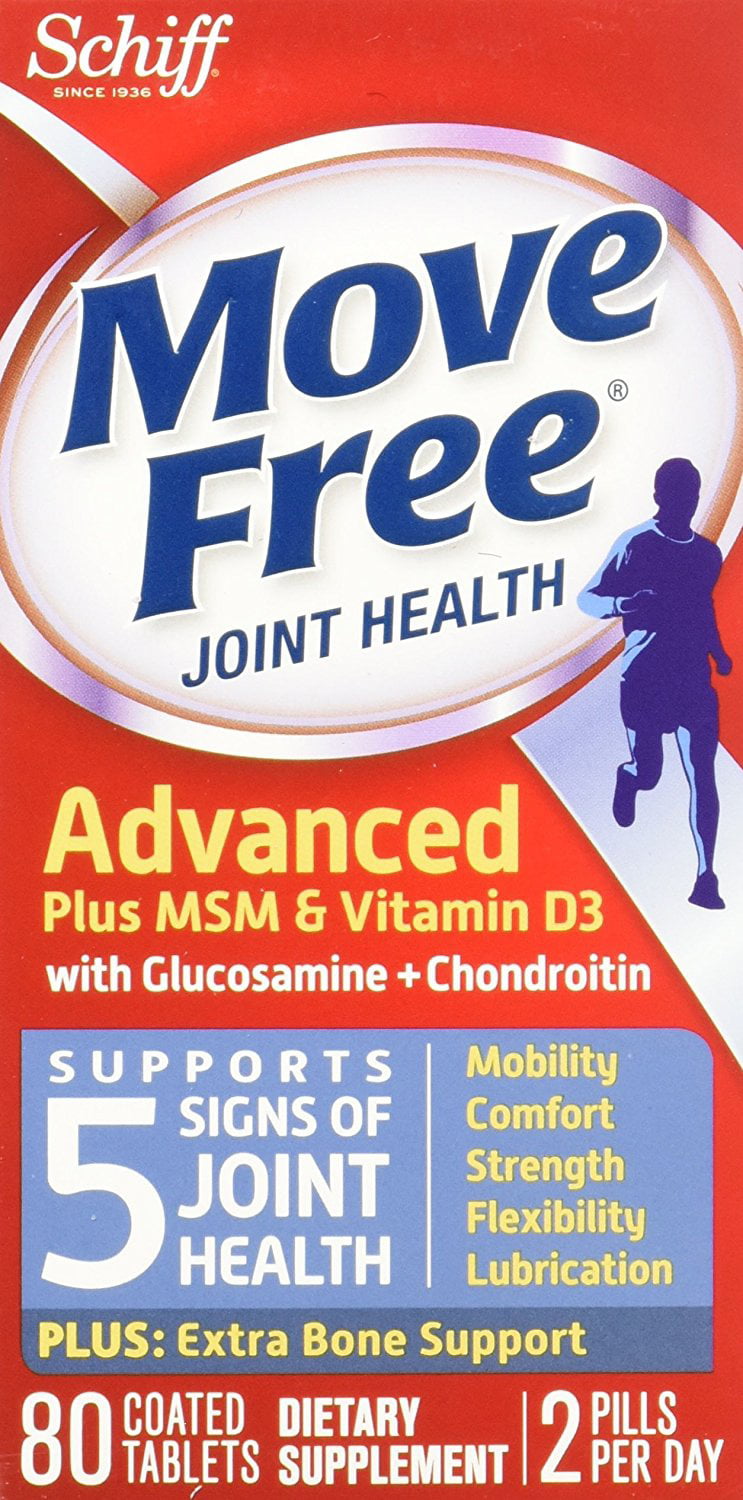 Schiff Move Free Advanced Triple Strength Plus MSM and Vitamin D3 - 80  Coated Tablets, 1 Pack/80 Count - Fry's Food Stores