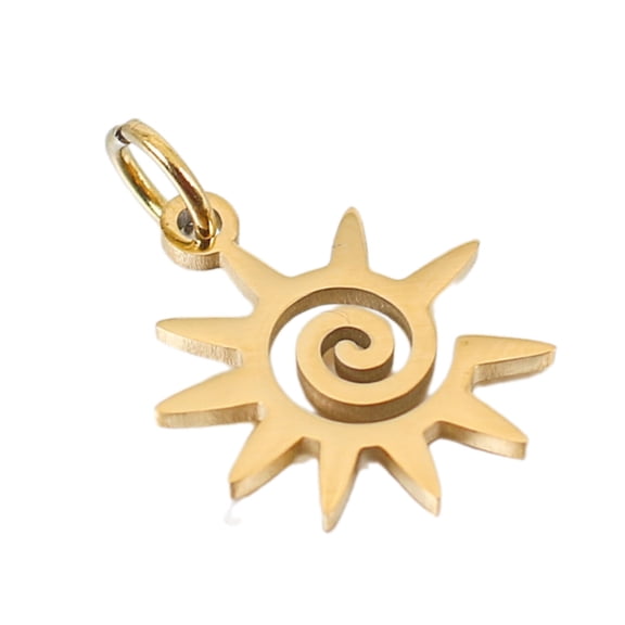 Gold Silver Color Sun Charm Pendant for Jewelry Making DIY Necklace Accessories