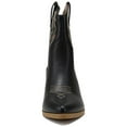 thumbnail image 3 of Soda Women Cowgirl Cowboy Western Stitched Ankle Boots Pointed Toe Short Booties High Top Blazing Black 8.5, 3 of 4