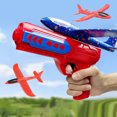 thumbnail image 3 of Foam Airplane Toy with Launcher 2 Flight Modes No Batteries Required Fun Long Distance Easy Assembly Kids Outdoor Catapult Plane Flying Toy Birthday Gift, 3 of 7