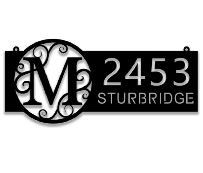 Stainless Steel 304 Hanging Address Sign Metal Monogram Address Sign