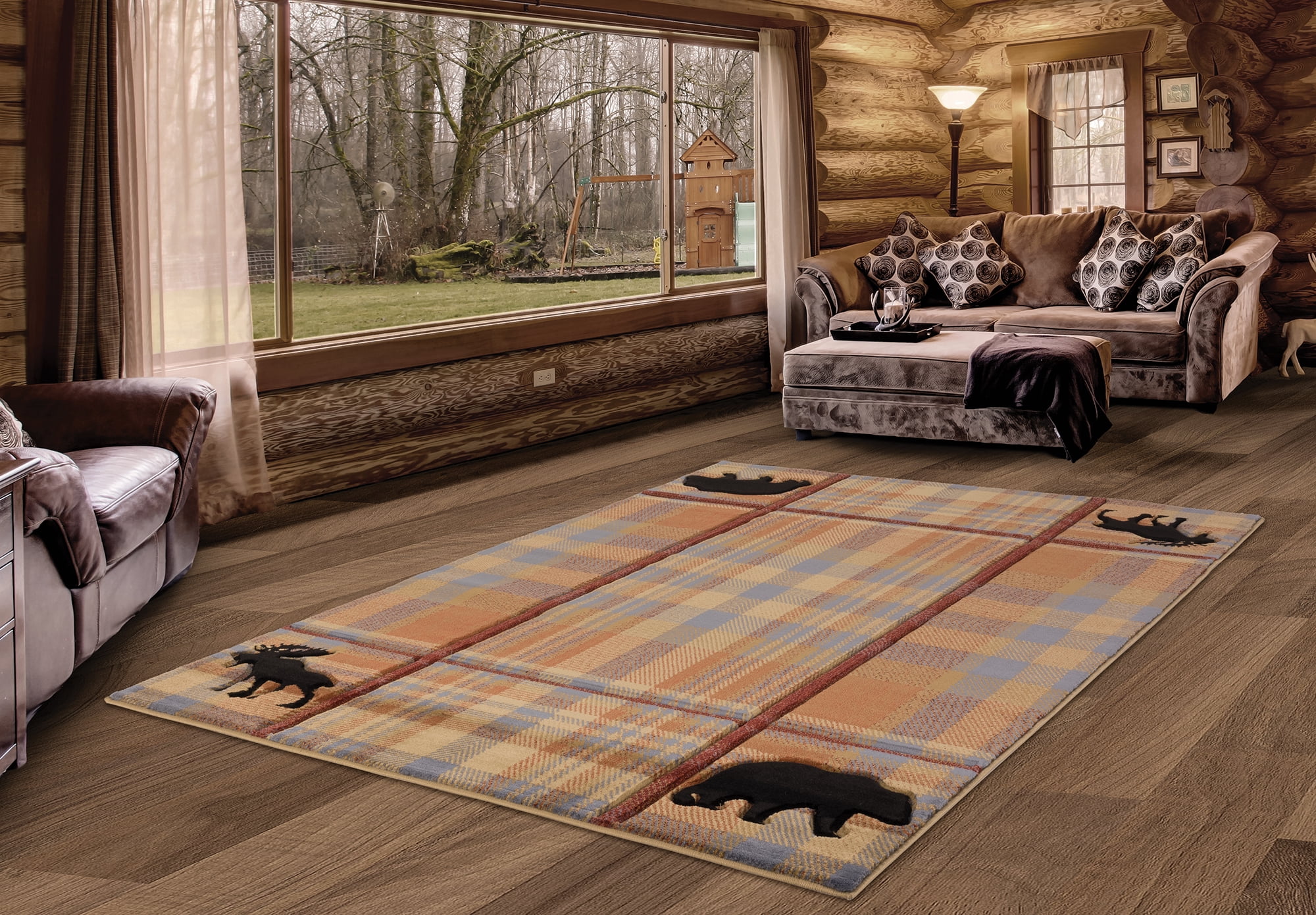 United Weavers of America Lodge Plaid Loomed Area Rug, 1.83' x 2.67'