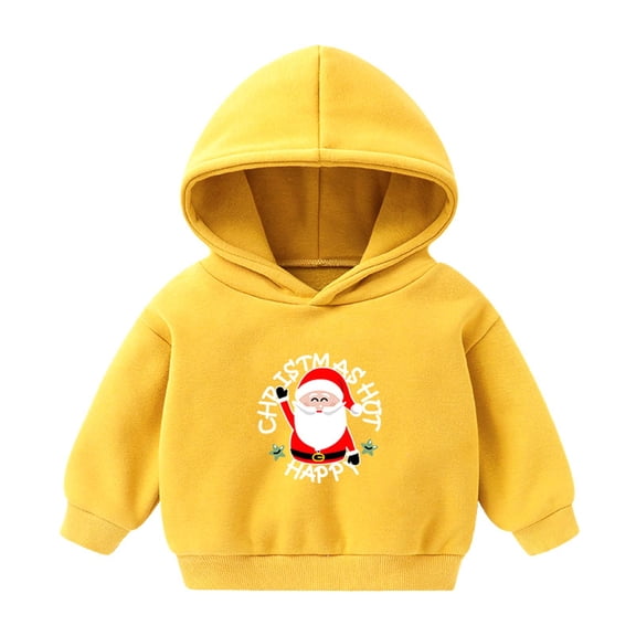 Herrnalise Toddler Baby Boys Girls Autumn And Winter Christmas Cartoon Printed Hooded Pullover Sweater Top