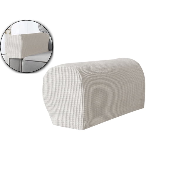 Dvruxg 2 Pcs Polyester Plaid Sofa Armrest Cover, Elastic Arm Protector, All-Season Thickened Couch Pad for Living Room Use