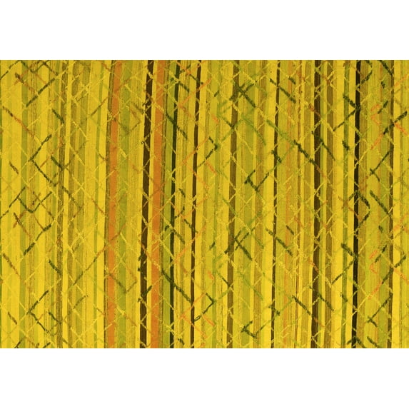 Ahgly Company Indoor Rectangle Abstract Yellow Modern Area Rugs, 5' x 8'