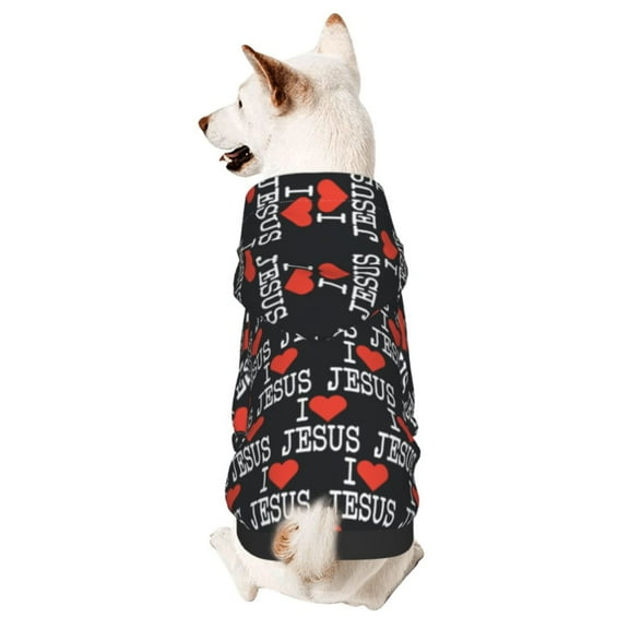 Yeshua Jesus Christian Dog Sweatshirt Pet Wear Hoodie Soft Warm Easy To Wear Puppy Cat Dogs Apparel Small