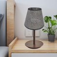 thumbnail image 4 of Pantalla de lámpara tejida de imitación de ratán moderna para lámpara de mesa, lámpara colgante E27 Negro, 4 of 8