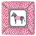 thumbnail image 1 of Zebra Pink Heavy Duty Disposable Paper Plates for Desserts and Appetizers, 7-Inch Square, 8-Count Pack, Perfect for Parties and Gatherings, Durable and Stylish, 1 of 2