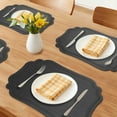 thumbnail image 2 of Unique Bargains Set of 6 Solid Placemats Leather Placemats for Kitchen Dining Black, 2 of 6