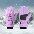 thumbnail image 4 of NAISIBABY Kids Ski Gloves, Waterpoof Thermal Fleece Lined Winter Outdoor Snow Gloves for Boys Girls Purple Free Size, 4 of 5