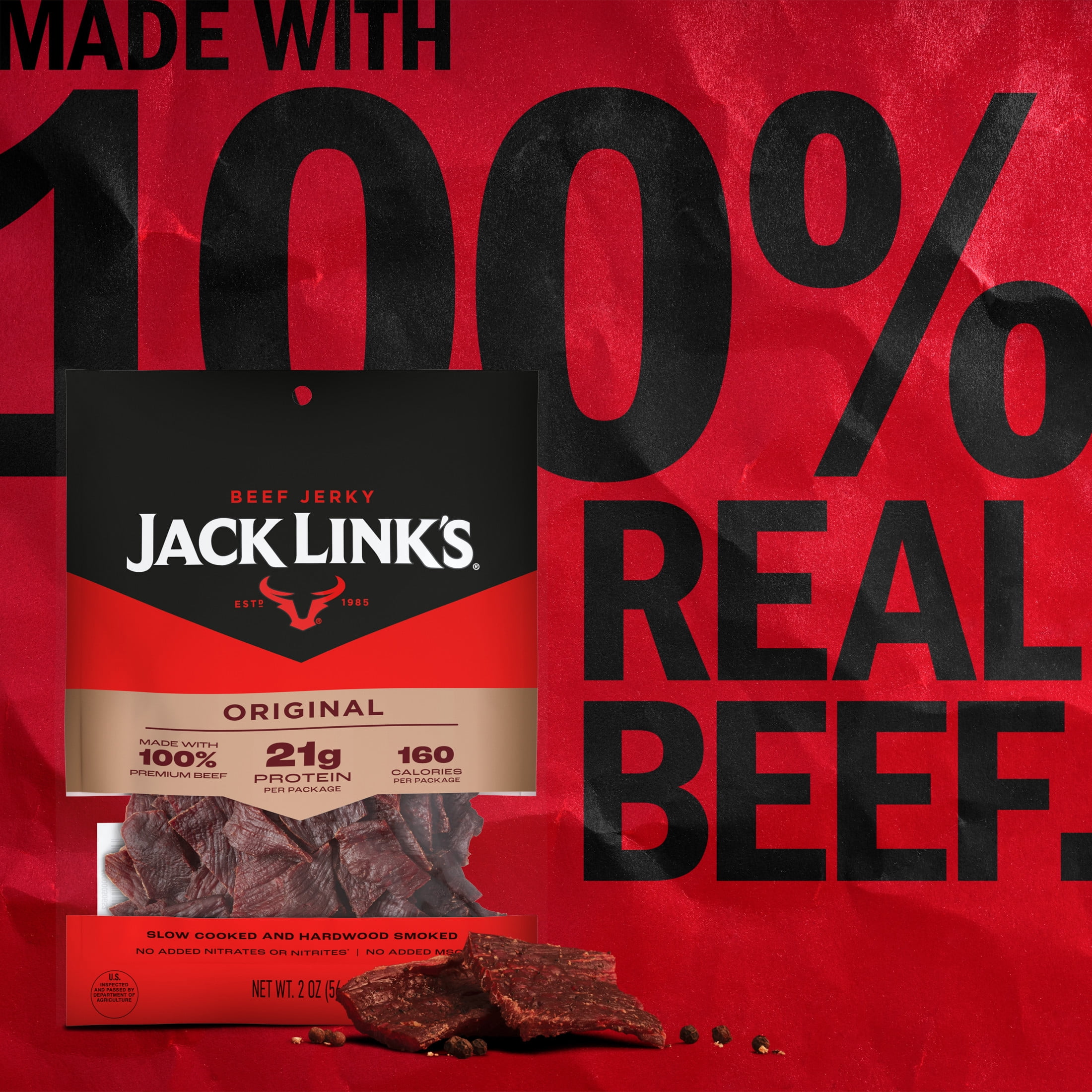 Jack Link's Original Beef Jerky, 2 Ounce