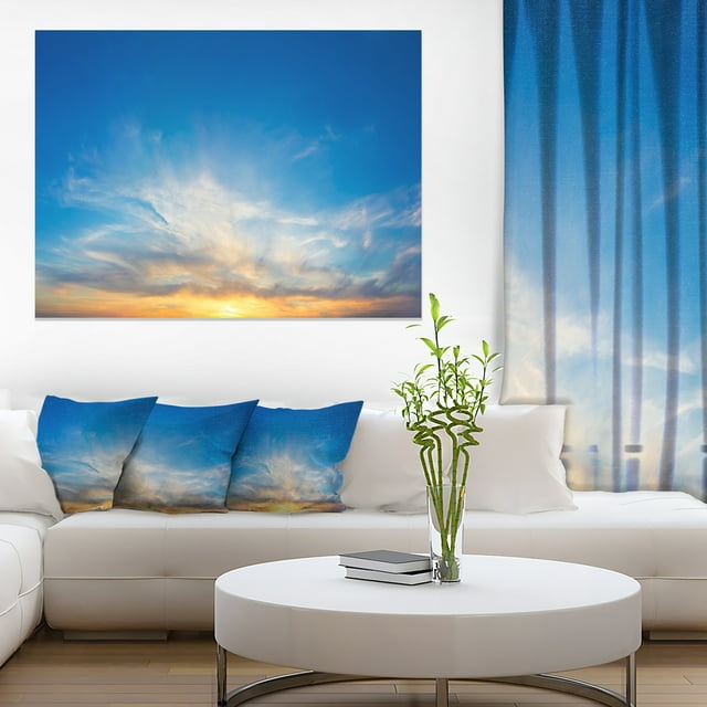 Bright Blue Evening Sky Panorama - Contemporary Landscape Canvas Art