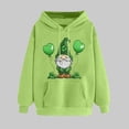 thumbnail image 2 of VBTAPA Women's St Patrick's Day Hooded Sweatshirt Lucky Clover Graphic Hoodies Loose Casual Irish Pullover Tops with Kangaroo Pocket Lightning Deals of The Day Green XL, 2 of 6