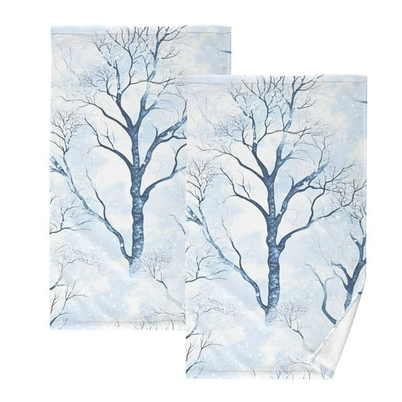 Ryvnso Christmas Trees Winter Cotton Hand Towels Sets Face Towel 2 PCs Bathroom Decorative