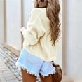 thumbnail image 6 of VISALY Women's Knitted Open Front Cropped Cardigan Long Sleeve Casual Drop Shoulder Short Sweater Coats Soft Comfortable Outwear Fall Outfits Beige L, 6 of 9