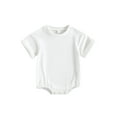 thumbnail image 2 of Baby Boys Girls Summer Romper, Short Sleeve Solid Color Bodysuit Newborn Clothes, 2 of 9