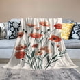 thumbnail image 2 of JRXY Red Poppy Garden Flannel Fleece Blanket White, 2 of 6