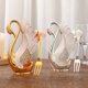 thumbnail image 5 of Estante para cucharas de cisne con incrustaciones de diamantes de lujo de estilo europeo, estante para cucharas de cisne dorado y plateado, adornos decorativos de cisne, artesanías de aleación, 5 of 6