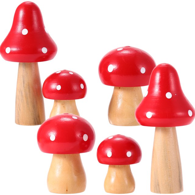 6 unids Decoraciones de mesa de jardín Micro Paisaje Adornos Jardín Decoraciones de hongos