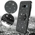 thumbnail image 3 of SOGA Diamond Bling Glitter Cute Phone Case with Kickstand Compatible for Samsung Galaxy S8 Plus Case,Rhinestone Bumper Slim with Ring Stand Girls Women Cover for Samsung Galaxy S8 Plus (Black), 3 of 5