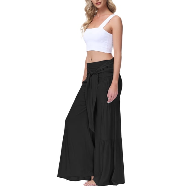 Pantalones de Pierna ancha ANGGREK Sueltos de Moda de Cintura Alta Para mujer