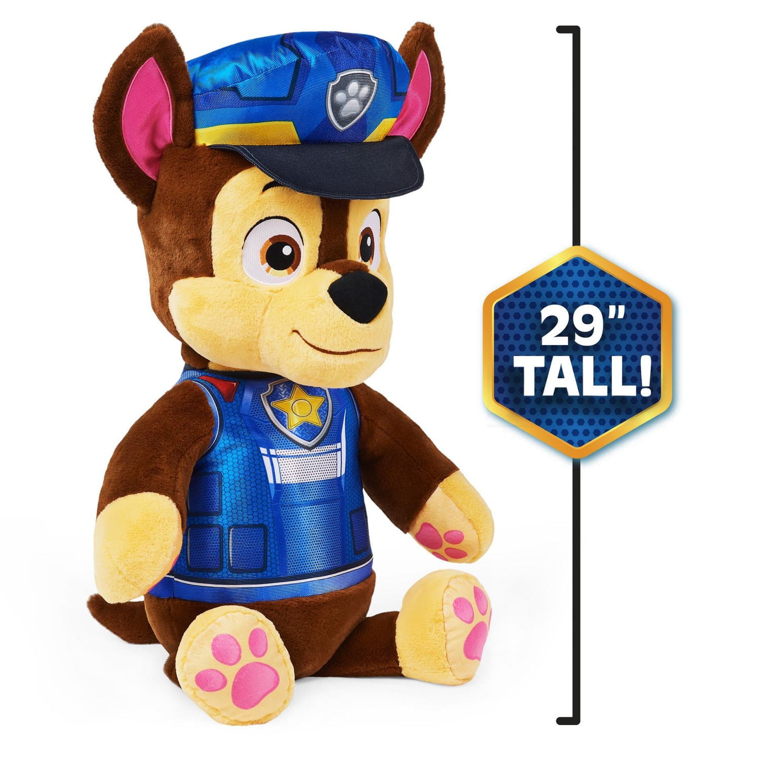 PAW Patrol, Movie Chase Jumbo Stuffed Animal Plush Toy, 29-inch, Kids Toys for Ages 3 and up