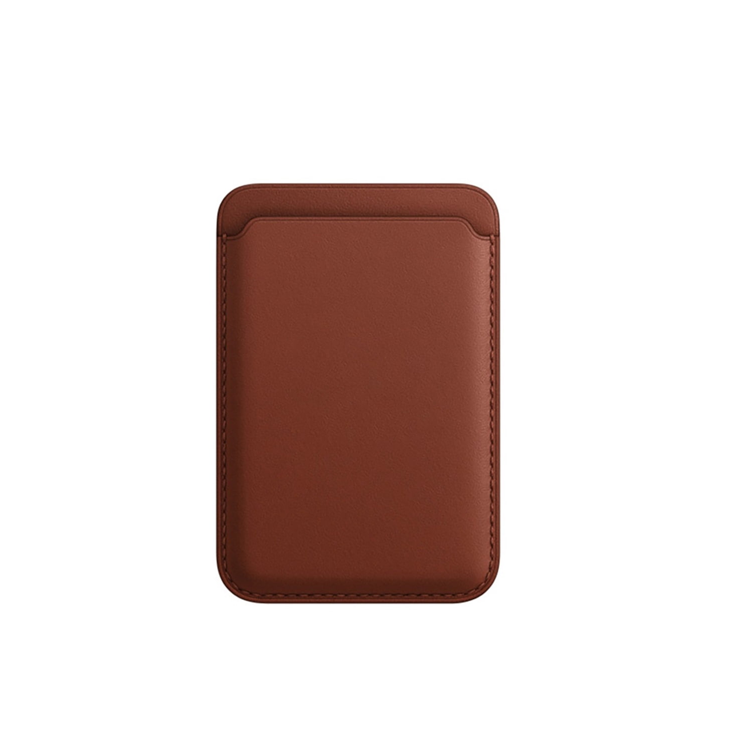 Magnetic Leather Card Storage Wallet - Brown