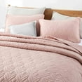 thumbnail image 4 of Peace Nest Premium Damask Pattern Reversible Coverlet Set 100% Soft Microfiber Fabric, Pink, Full/Queen Size, 4 of 5