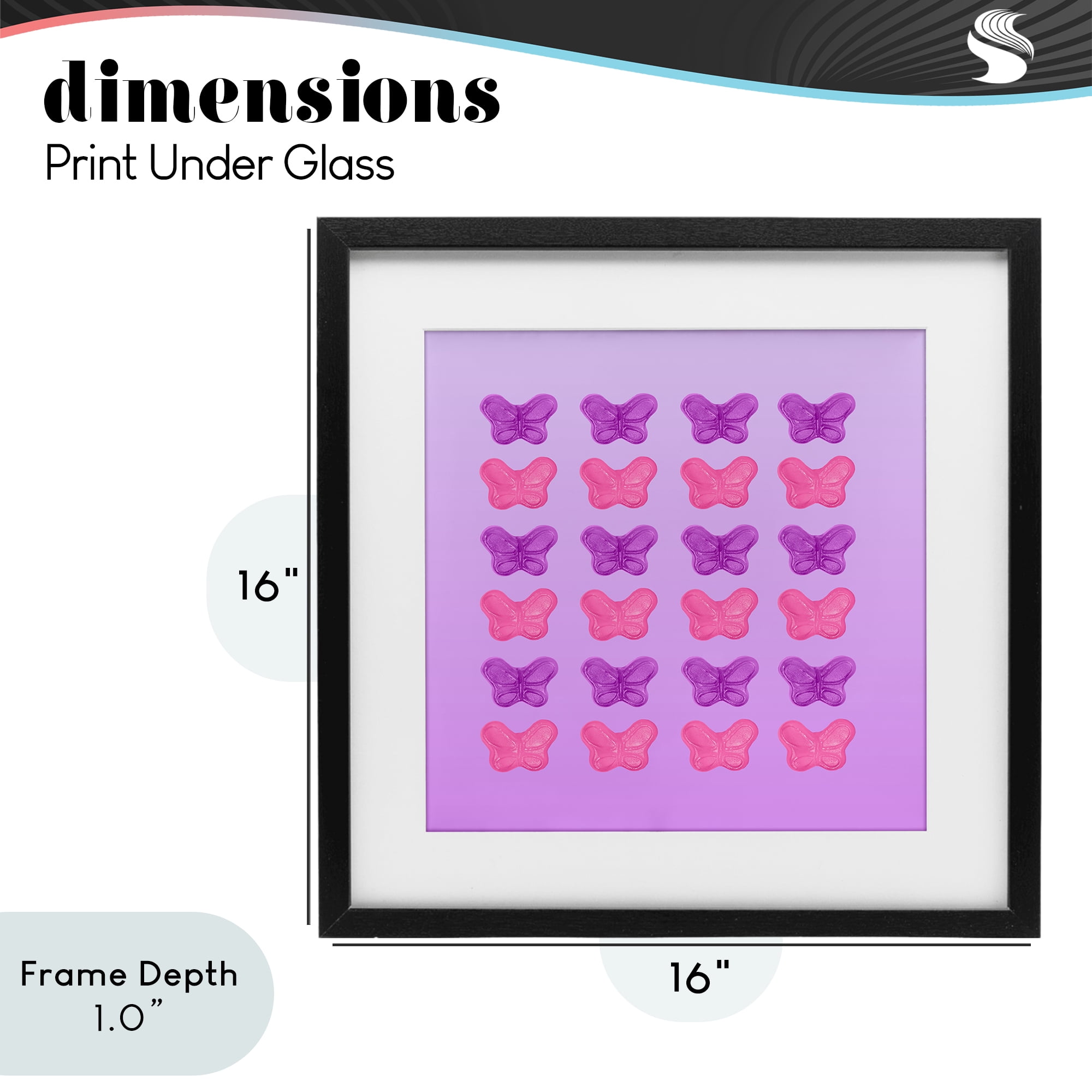 Stupell Industries Purple & Pink Butterfly Candies Black Framed Print Under Glass, design by LISH Creative