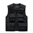 thumbnail image 3 of Chaleco de caza para hombres, novedad de primavera y otoño de 2024, chaqueta de malla para fotografía con múltiples bolsillos para pesca y cuello en V, Logo bordado, chaqueta de malla alta, 3 of 5