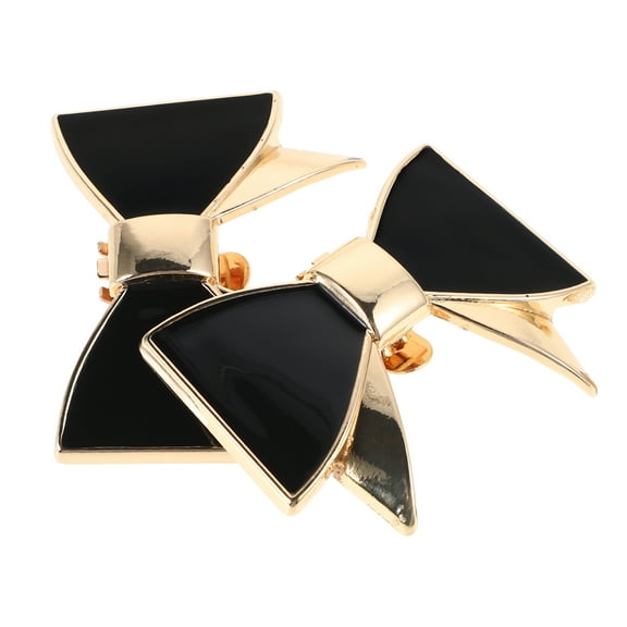 COSMOBETTY Decorative Bowknot Shoe Clips Black Zinc Alloy 2Pcs For Women Pumps Accessories