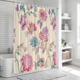 thumbnail image 6 of Retro Floral Small Stall Shower Curtain, Waterproof Shower Curtains for Bathroom, Farmhouse Botanical Leaves Flowers Washable Fabric Cloth Bath Curtain for Bathtub Decoration with Hooks 36x72 Inches, 6 of 6