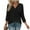 Black, variant on Women Casual 3/4 Sleeve Tshirts Summer Comfy V Neck Blouses Loose Fit Solid Color Sihrts Elegant Basic Stretch Soft Tops