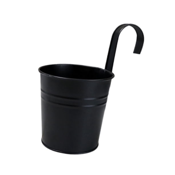 Maceta colgante para flores, contenedor para almacenar cebollas, con agujeros de drenaje, decorativa para exteriores. negro