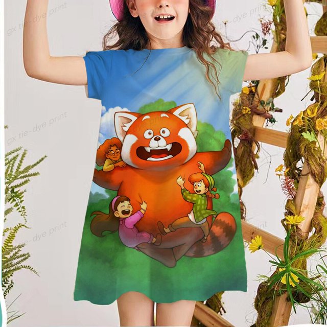 Vestido rojo giratorio, vestido elegante para niños, niñas, cumpleaños, Pascua, juego de rol, ropa para niños, niña 2-7y5T Gao Jinjia LED