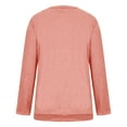 thumbnail image 6 of Scyoekwg Long Sleeve Shirts for Women Fall Trendy Casual Round Neck Solid Color Basic Tops Lightweight Going Out Tops Pullover (Pink,S), 6 of 8