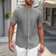 thumbnail image 1 of pstuiky camisetas para hombre, Camiseta deportiva informal de verano para hombre, de manga corta, con botones y color liso camisas casuales para hombre xxl, 1 of 6
