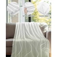 thumbnail image 4 of Throw Blanket Fleece Throw Blanket 60x80in, Sage Green Wavy Gradient Stripes Soft Lightweight Bed Blankets Geometric Abstract Art Fuzzy Couch Blankets for All Season, 4 of 6